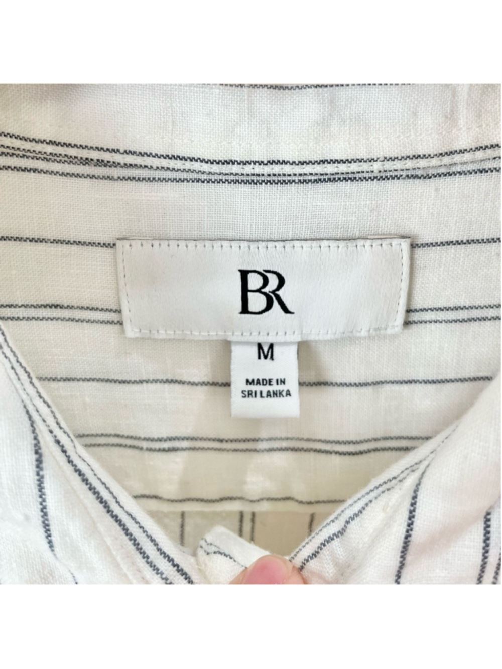 Banana Republic Oversized Premium Linen Striped Button Front Shirt Size M - Picture 4 of 7